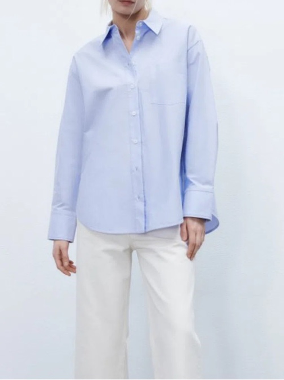 NWT Zara Light Oxford blue  Button-Down Shirt